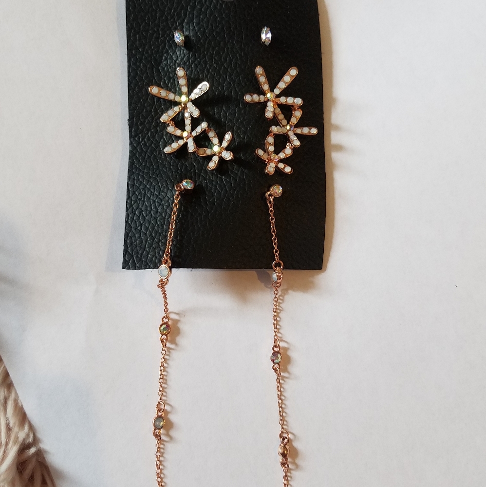 free people floral earrings set